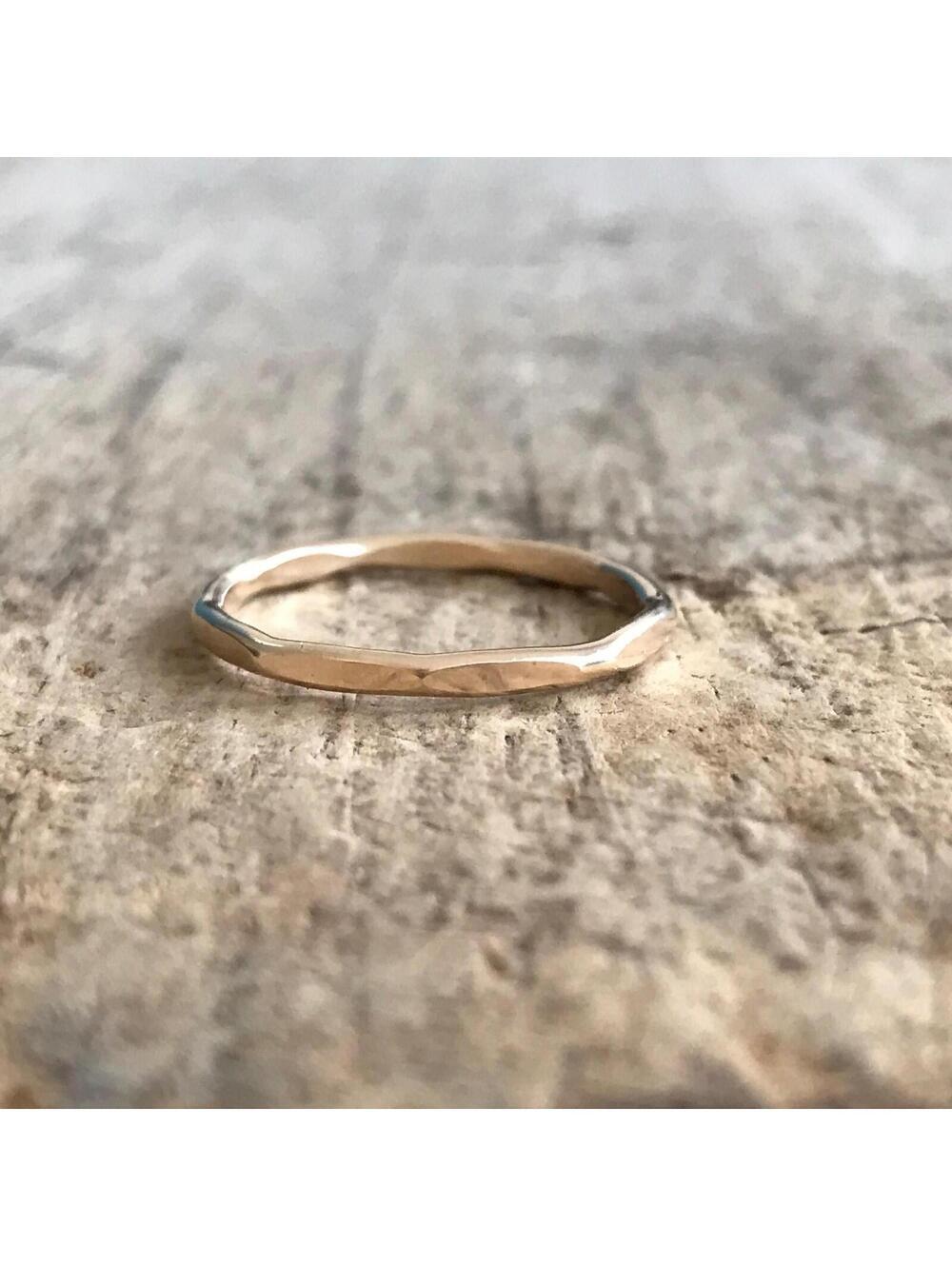 Faceted 14K Gold Filled Stacking Ring Handmade Minimalist Stackable Band